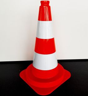 Pachołek drogowy 50cm U-23c | PCV, 1,3 kg, nieodblaskowy, malowany